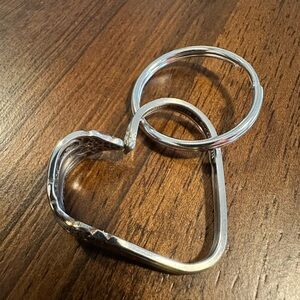 Stainless Fork Heart Keychain